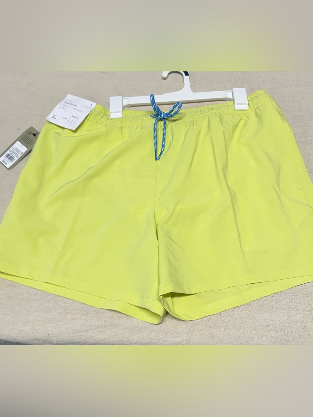 Neon Yellow Drawstring Swim Shorts
